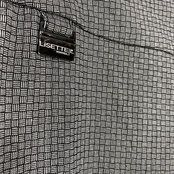 Lisette Pants Womens 4 Black White Ponte Knit Check Pull On Ankle Stretch Office - Picture 6 of 9